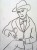 Homme assis buvant un verre.